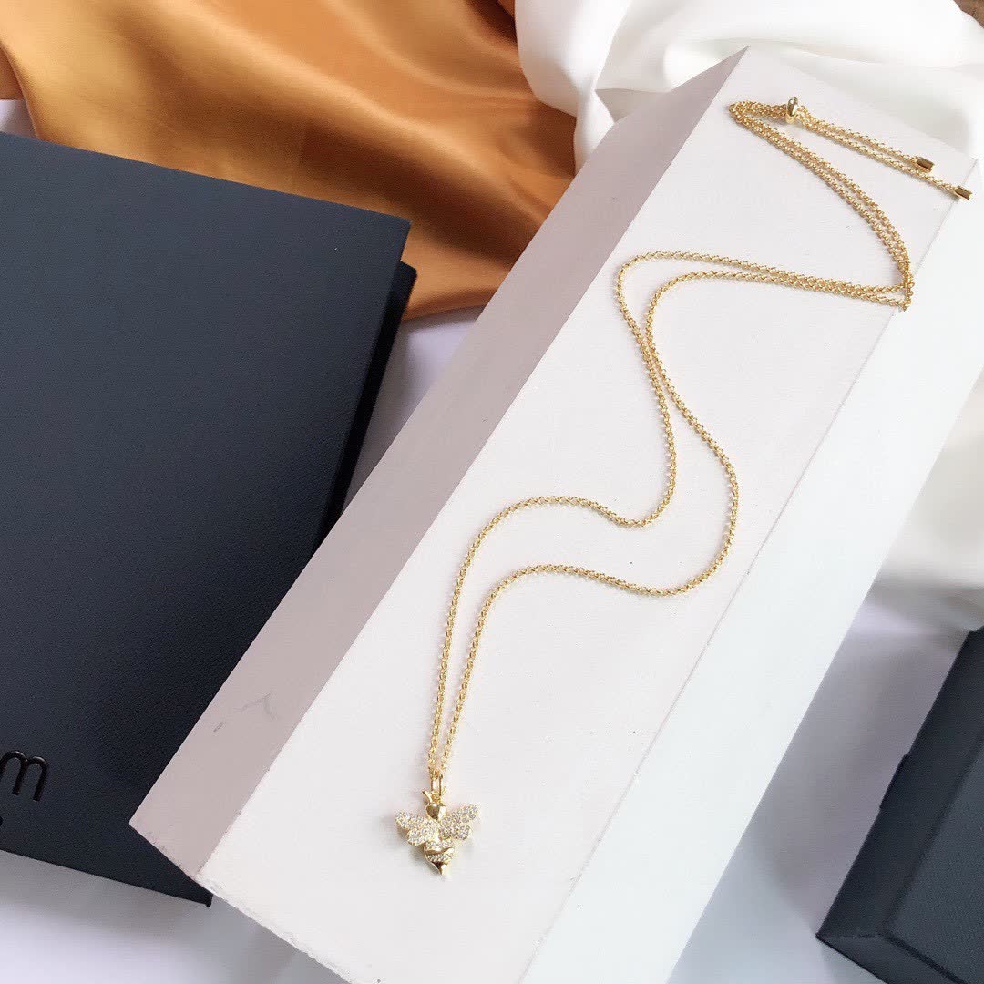 APM Monaco Gold Bee Charm Necklace